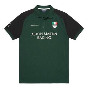 Hackett London Aston Martin Racing Italy Polo Men's 2XL Green Black Pique